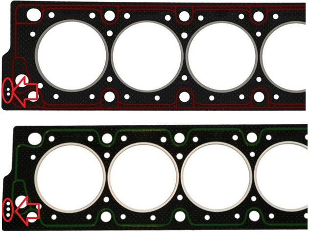 مشخص‌کردن واشر سر سیلندر تعمیری با سوراخ جانبی