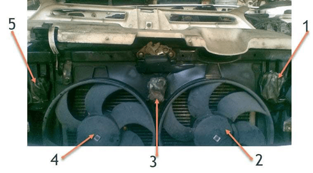 برخی اجزا مدار فن خنک‌کننده 