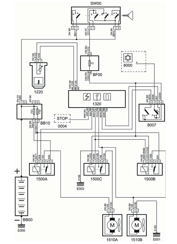 مدار شماتیک فن خنک‌کننده - خودروی سمند 
