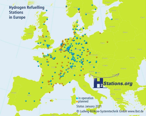 جایگاه عرضه هیدروژن در اتحادیه اروپا 
