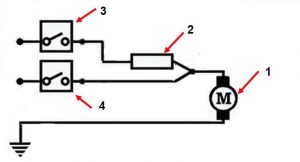 مدار ساده فن با مقاومت 