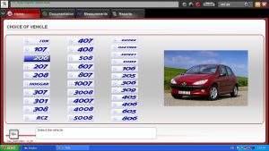 منو انتخاب خودرو در برنامه دیاگ 