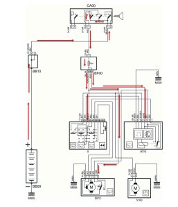 مسیر جریان برق مثبت بعد از قراردادن سوئیچ