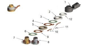 اجزا داخلی سنسور پیزو از نوع غیر زونانسی