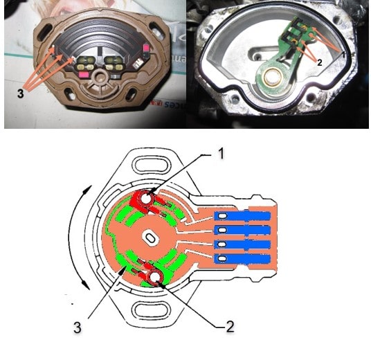 اجزا داخلی سنسور TPS از نوع 4 پایه