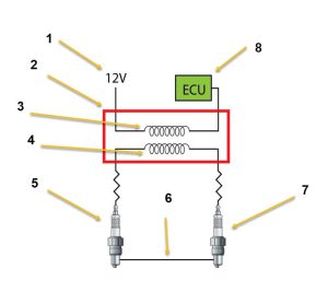 شماتیک اتصالات یک واحد کویل دوبل
