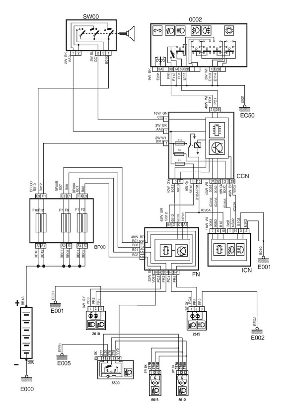 نقشه شماتیک مدار چراغ جلو سمند