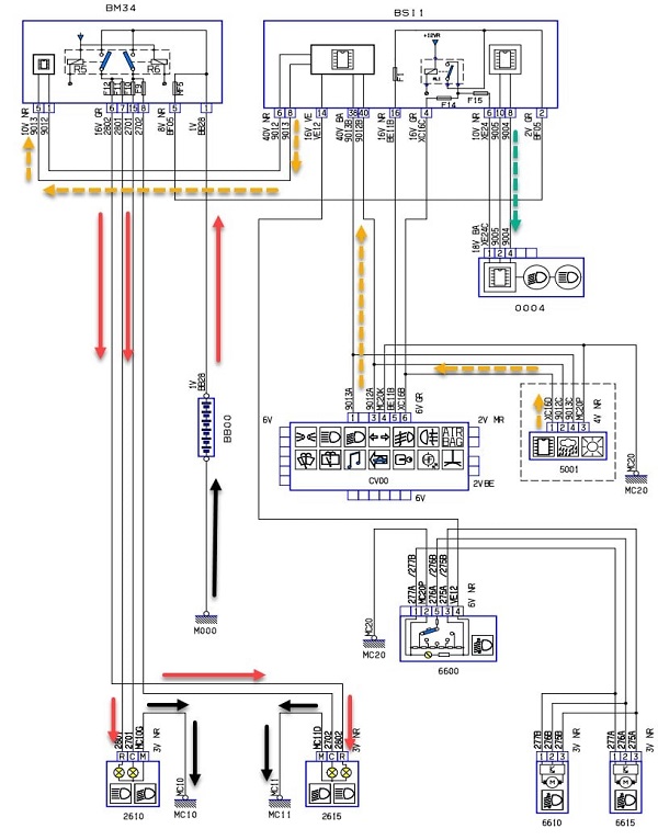 مدار شماتیک روشنایی چراغ جلو