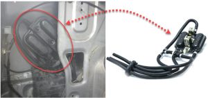 حباب‌گیر پراید و محل نصب آن در صندوق عقب