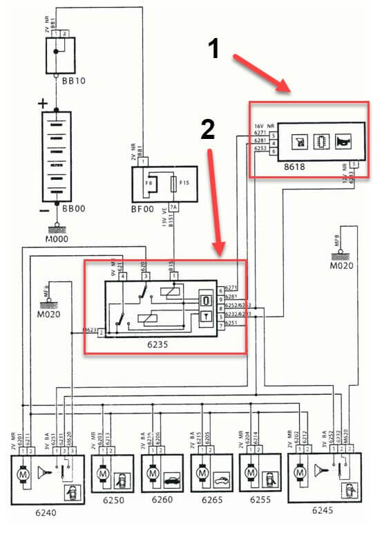 مدار قفل مرکزی سمند /405 با ریموت رادیویی