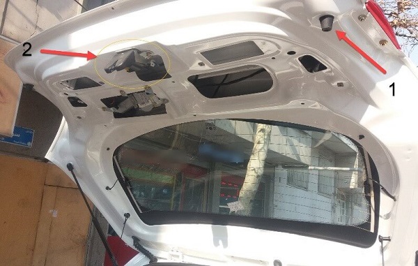 موقعیت قفل صندوق و لاستیک کله‌قندی