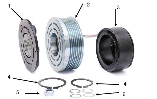 برخی از مهم‌ترین اجزا کلاچ کمپرسور کولر