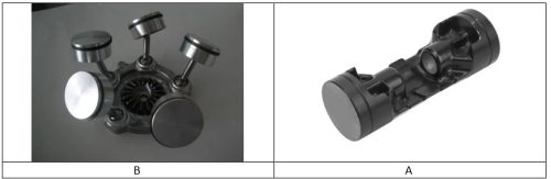 دو نمونه پیستون و مجموعه‌های مربوط در کمپرسور کولر و محل نصب آن