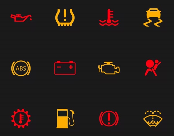 برخی از علایم هشداری – اخباری در جلو آمپر